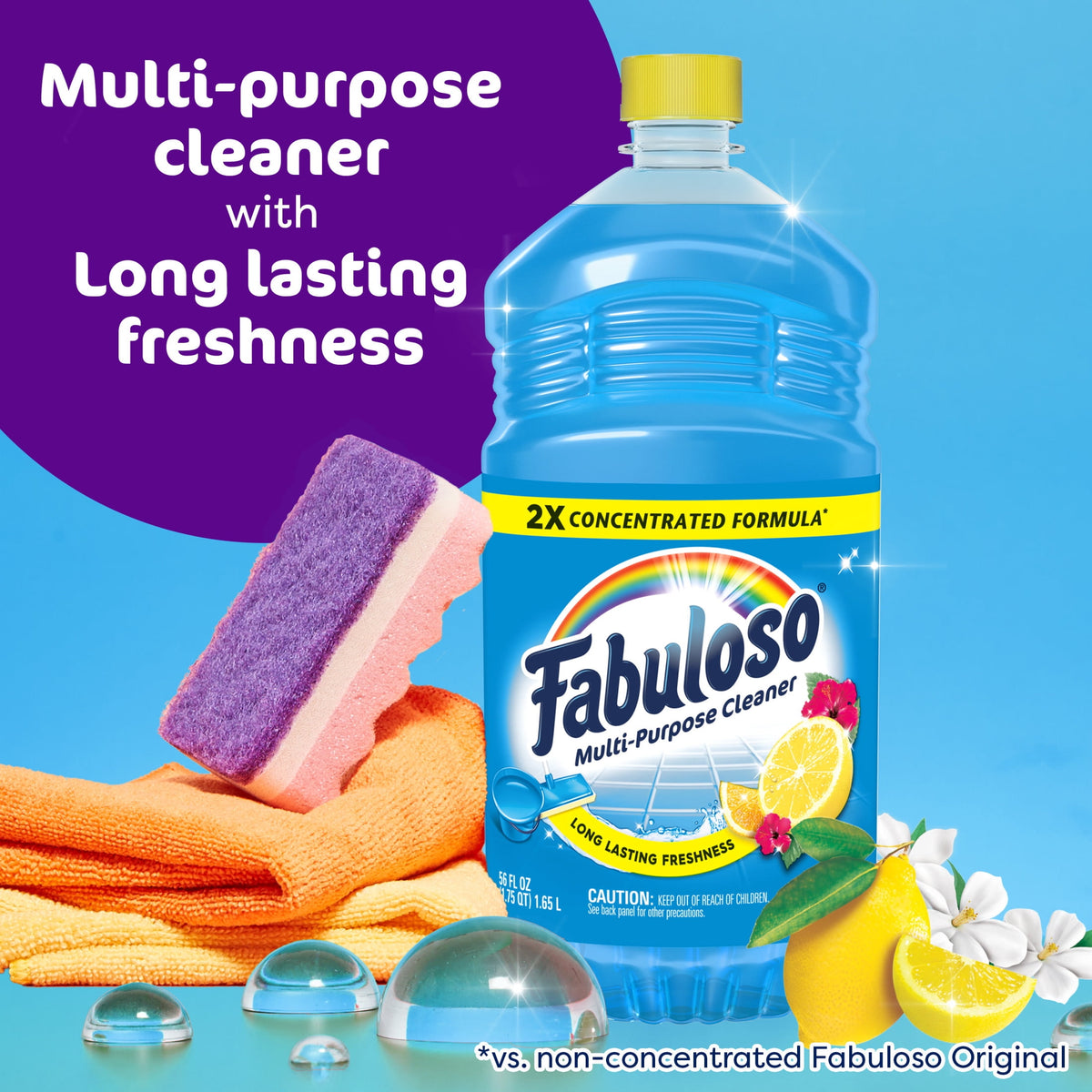Fabuloso 2X Concentrated Multi-Purpose Cleaner Tropical Spring Scent 56 fl oz