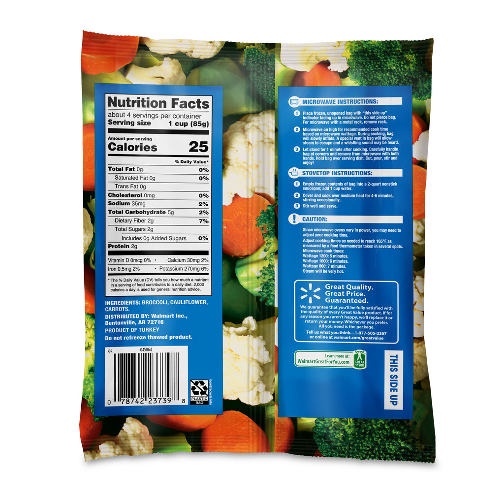 Great Value Frozen California Style Vegetable Mix 12 Oz
