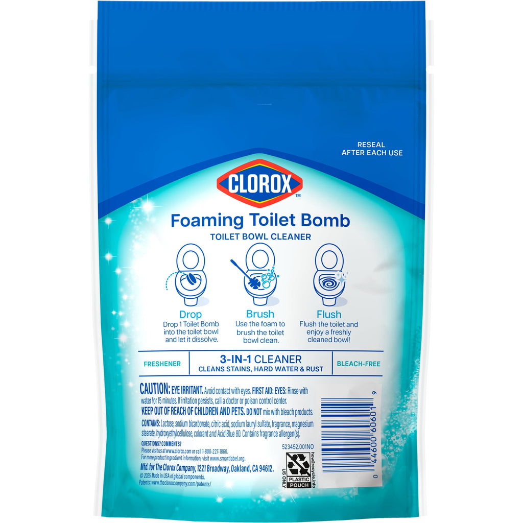 Clorox Foaming Toilet Bomb Bleach Free Fresh Scent 5 Count