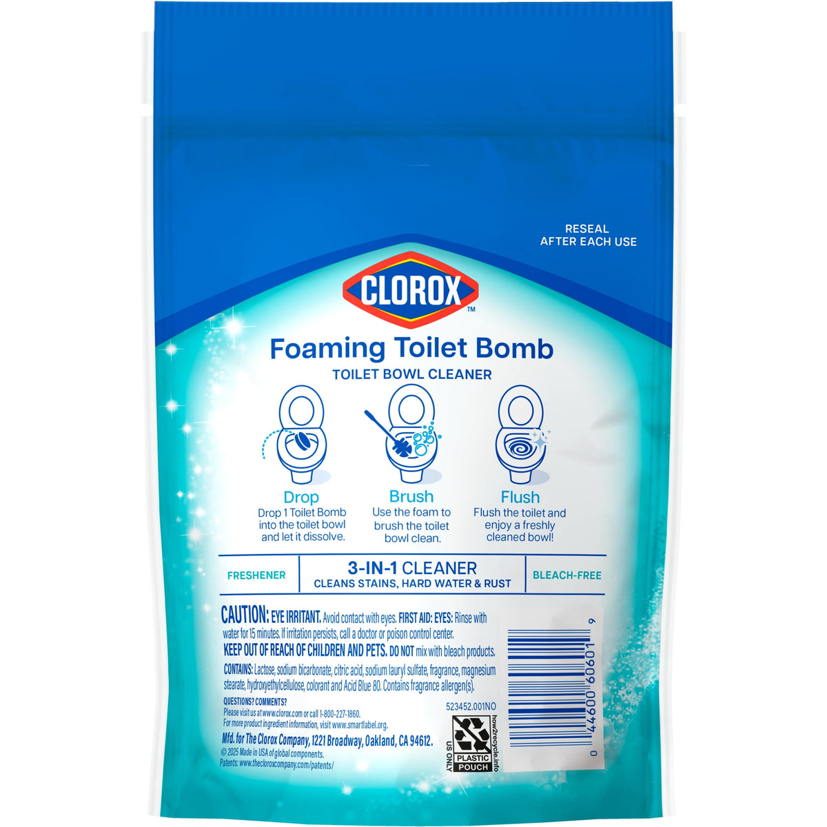 Clorox Foaming Toilet Bomb Bleach Free Fresh Scent 5 Count