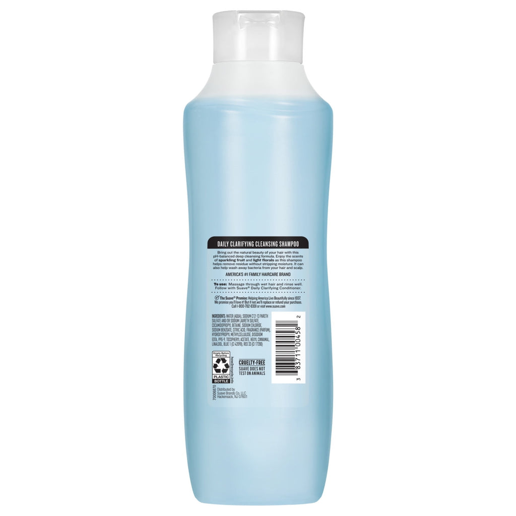 Suave Essentials Daily Clarifying Shampoo Deep Cleansing for All Hair Types 22.5 fl oz