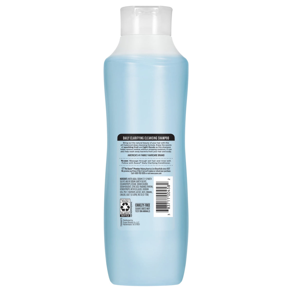 Suave Essentials Daily Clarifying Shampoo Deep Cleansing for All Hair Types 22.5 fl oz