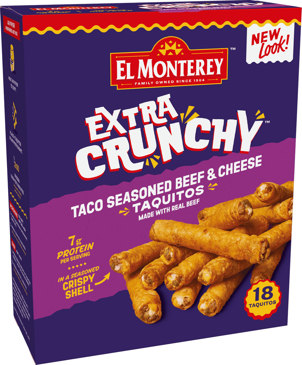 El Monterey Extra Crunchy Taco Seasoned Beef & Cheese Taquitos 20.7 Oz Frozen
