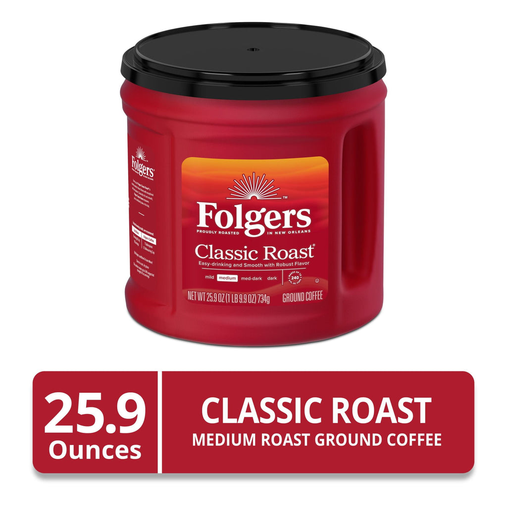 Folgers Classic Roast Medium Roast Ground Coffee 25.9 oz Canister