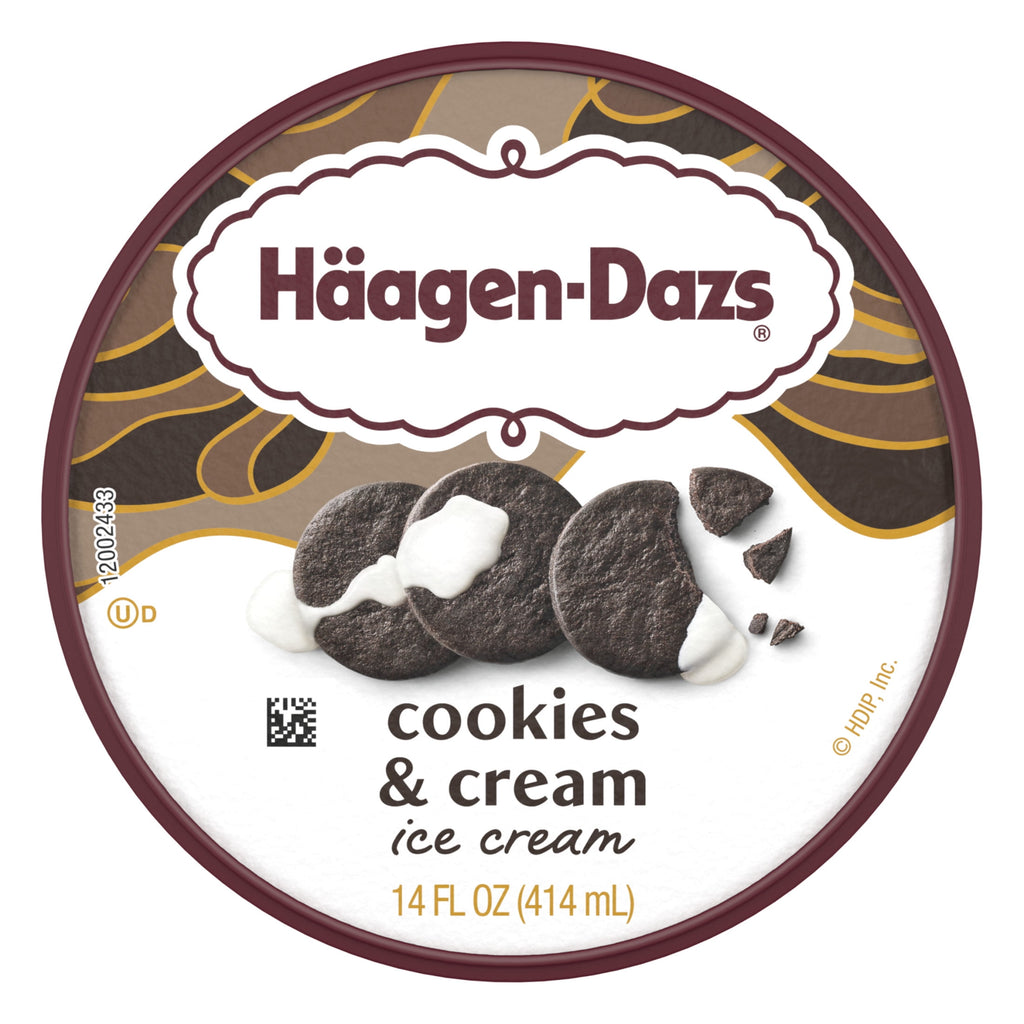 Häagen-Dazs Cookies & Cream Ice Cream 14 Oz Tub