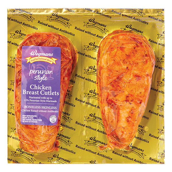 Wegmans Peruvian Style Chicken Breast Cutlets Raised Without Antibiotics 1 lb