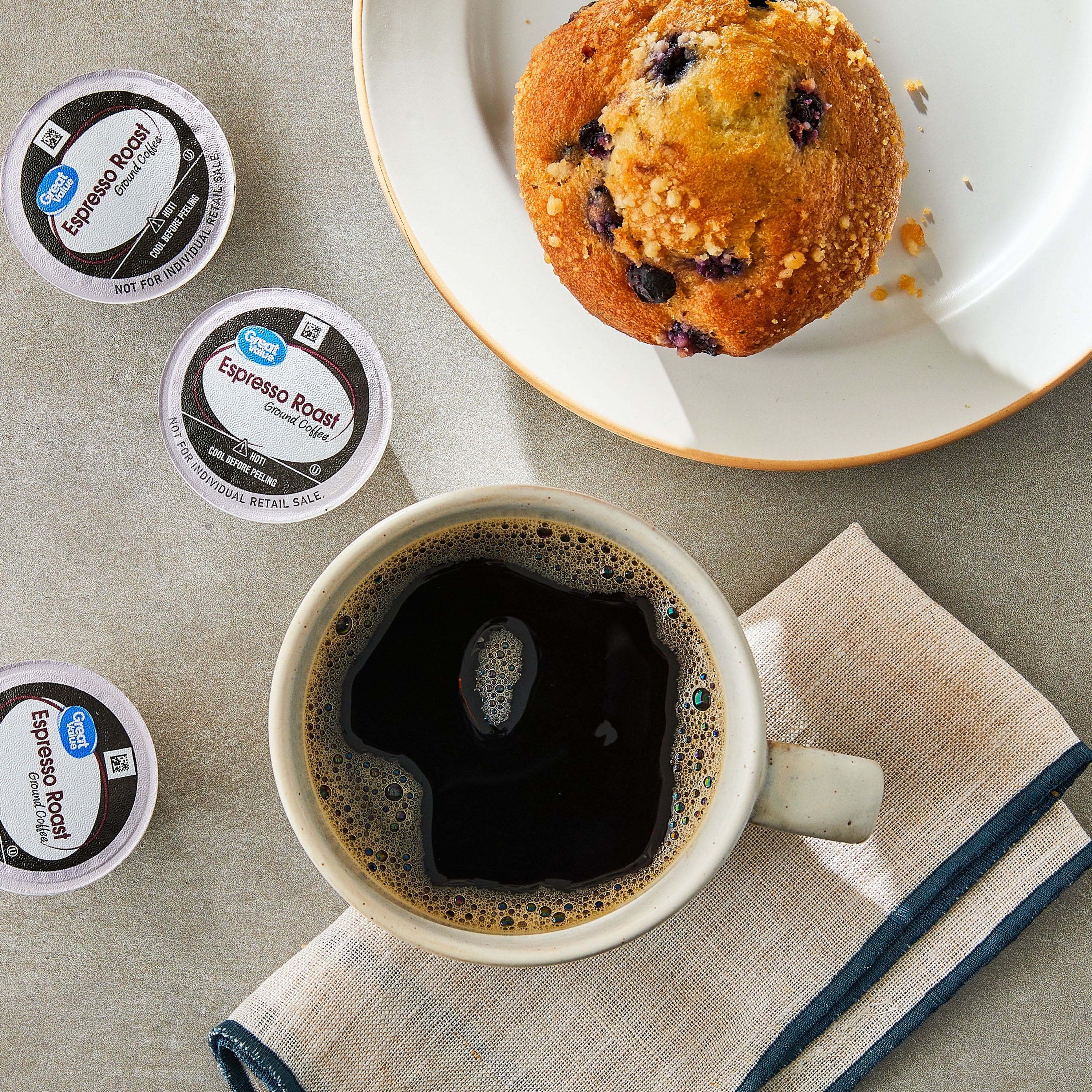 Great Value Espresso Dark Roast Single Serve Coffee Pods 12 Count