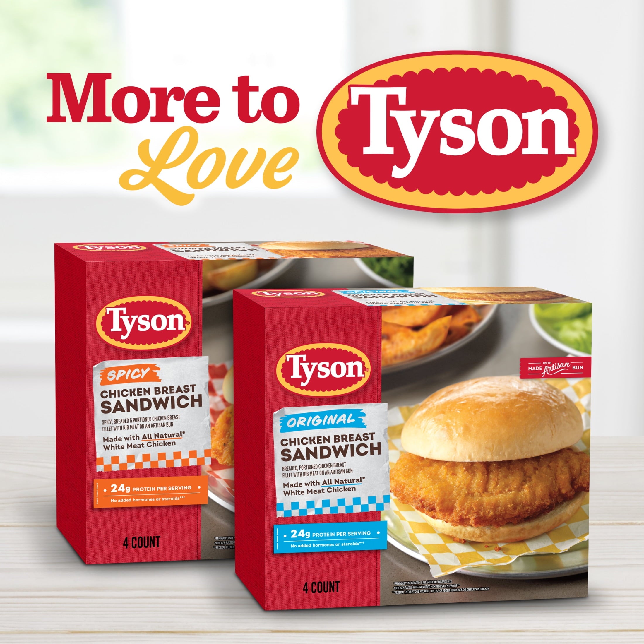 Tyson Original Frozen Chicken Breast Sandwich 24 Oz 4 Count
