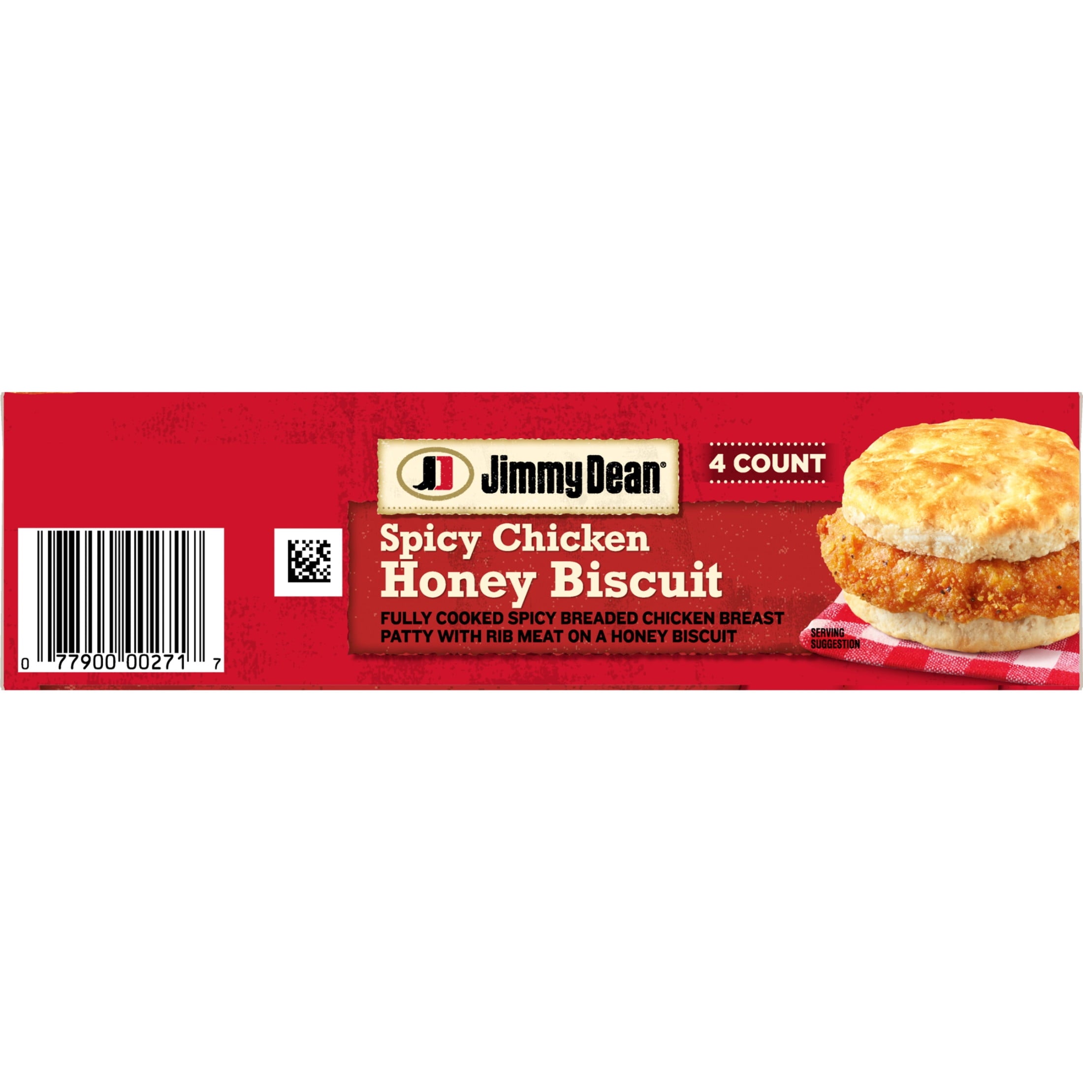 Jimmy Dean Spicy Crispy Chicken Honey Biscuit Frozen Breakfast Sandwich 4 Count 16.4 Oz