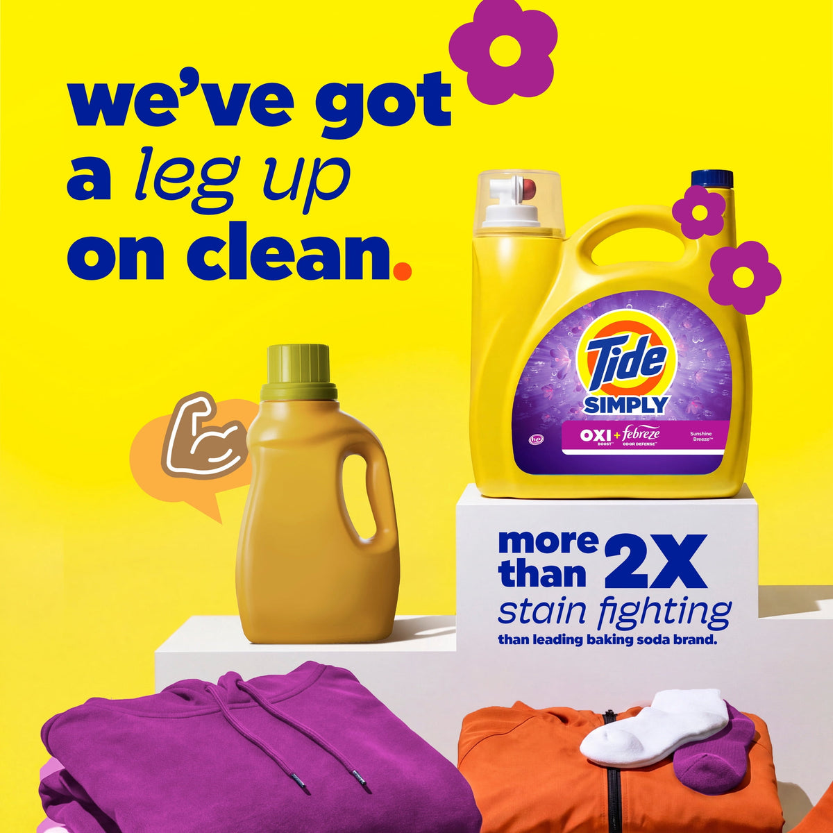 Tide Simply Oxi Boost Plus Febreze Odor Defense Liquid Laundry Detergent Sunny Breeze 129 fl oz 96 Loads