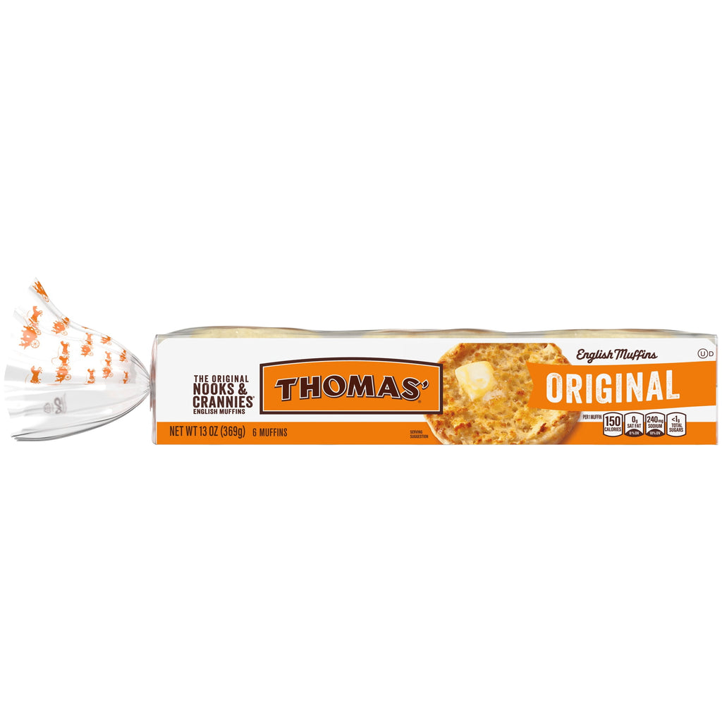 Original English Muffins Plain 13 Oz 6 Count Kosher Thomas'