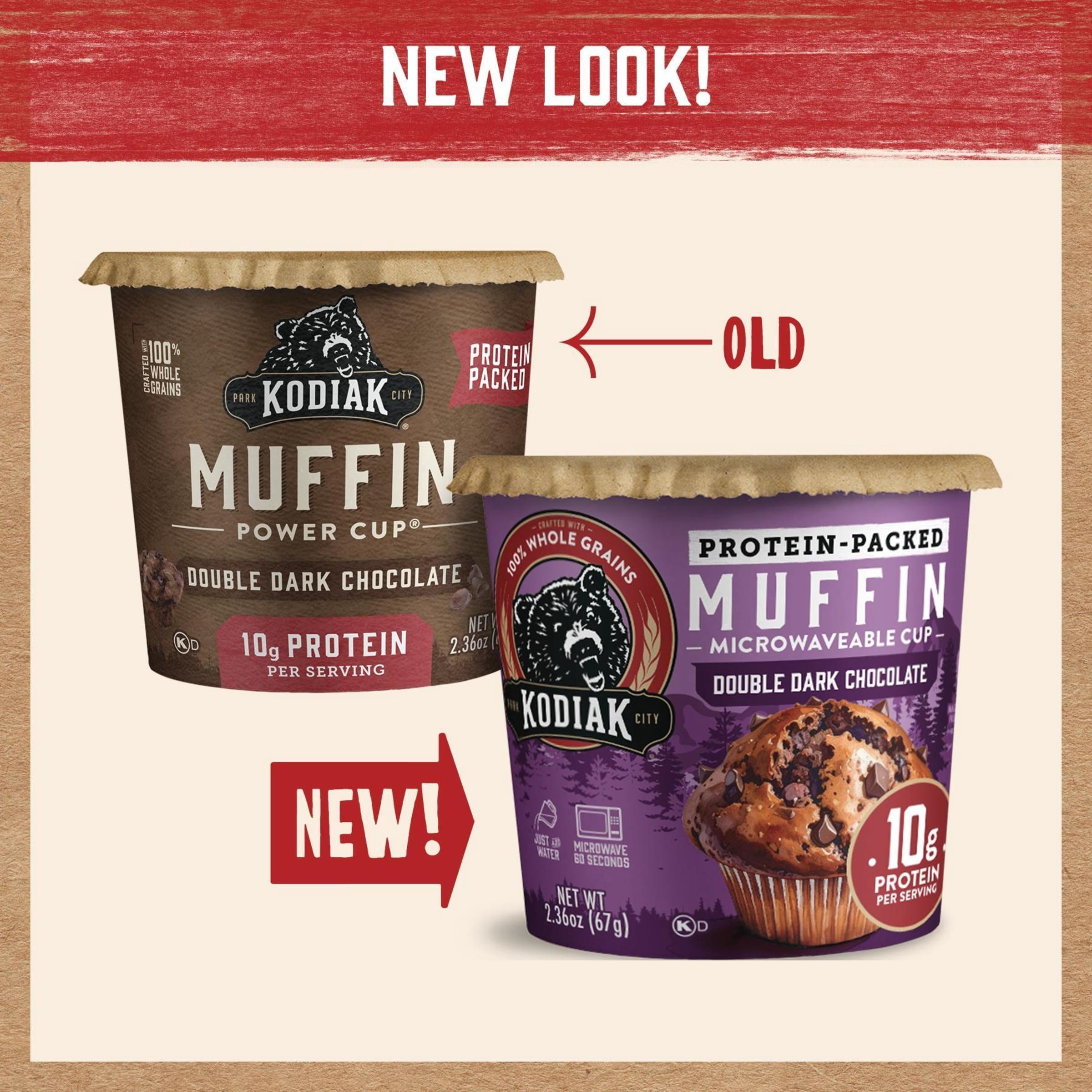 Double Dark Chocolate Muffin Power Cup 2.36 Oz 1 Count Kodiak