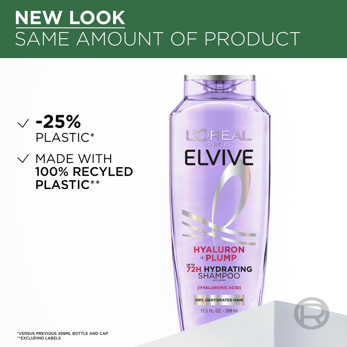 L'Oreal Paris Elvive Hyaluron Plump Hydrating Shampoo 72H Moisture 13.5 fl oz