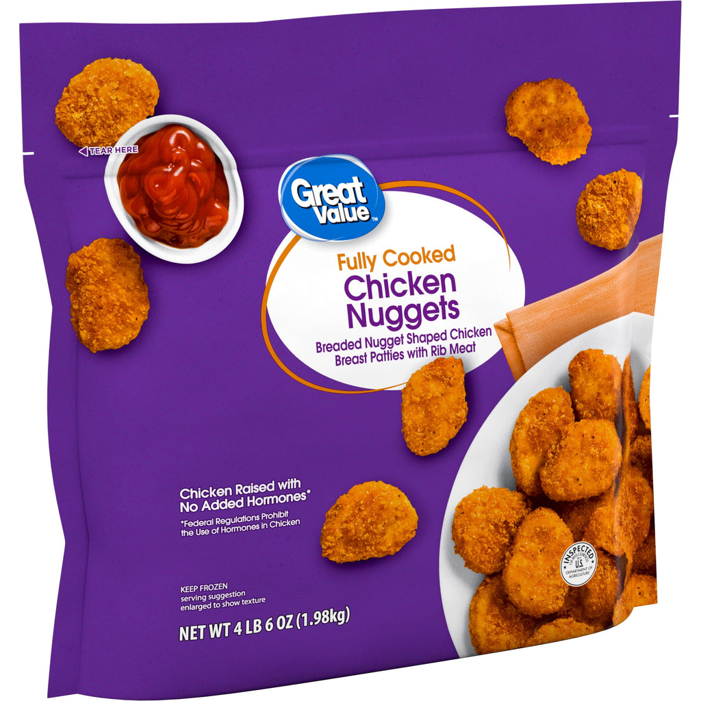 Great Value Fully Cooked Breaded Chicken Nuggets Frozen 70 Oz