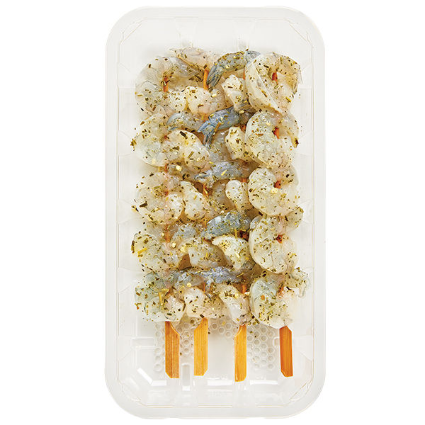 Wegmans Gold Pan Garlic Herb Shrimp Skewers Ready to Cook 8 Oz