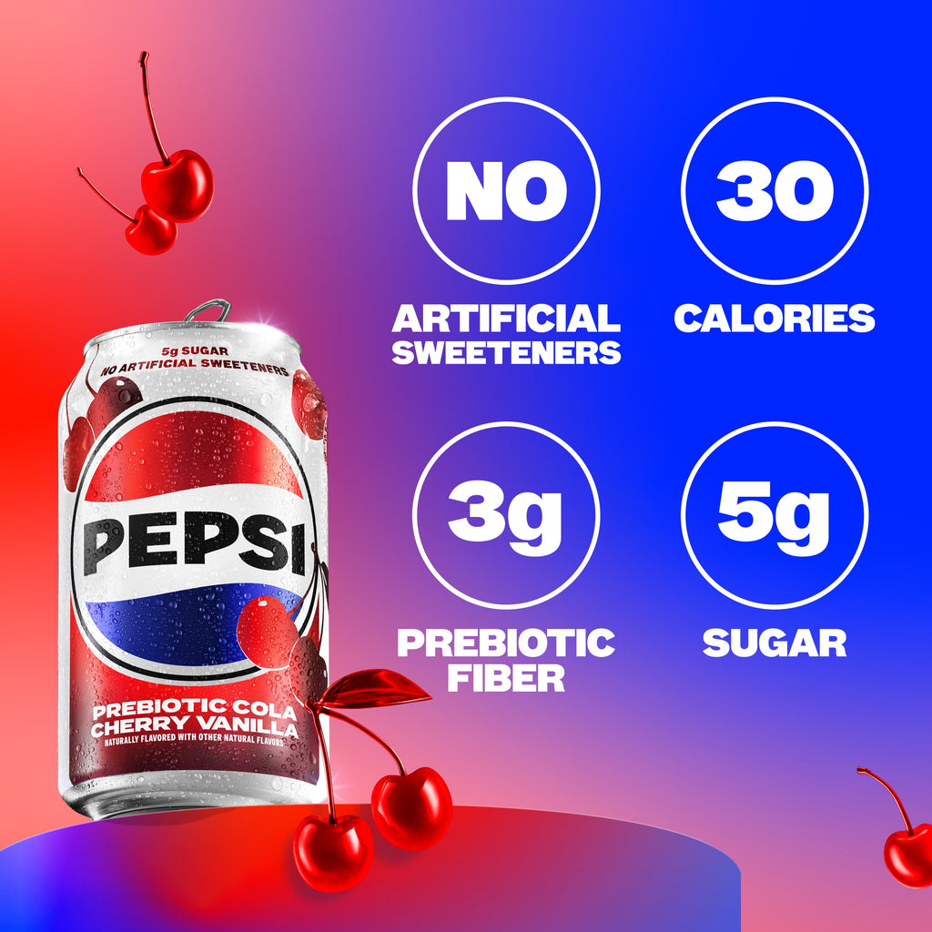 Pepsi Prebiotic Cola Soda Pop Cans 12 Fl Oz 8 Pack