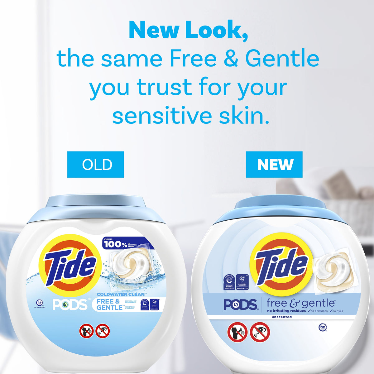 Tide PODS Free & Gentle Laundry Detergent Pacs Unscented 57 Count
