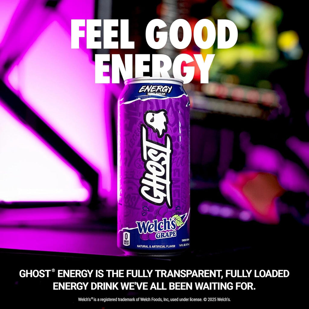 GHOST Energy Welch's Grape Zero Sugar Energy Drink 16 fl oz Single Can