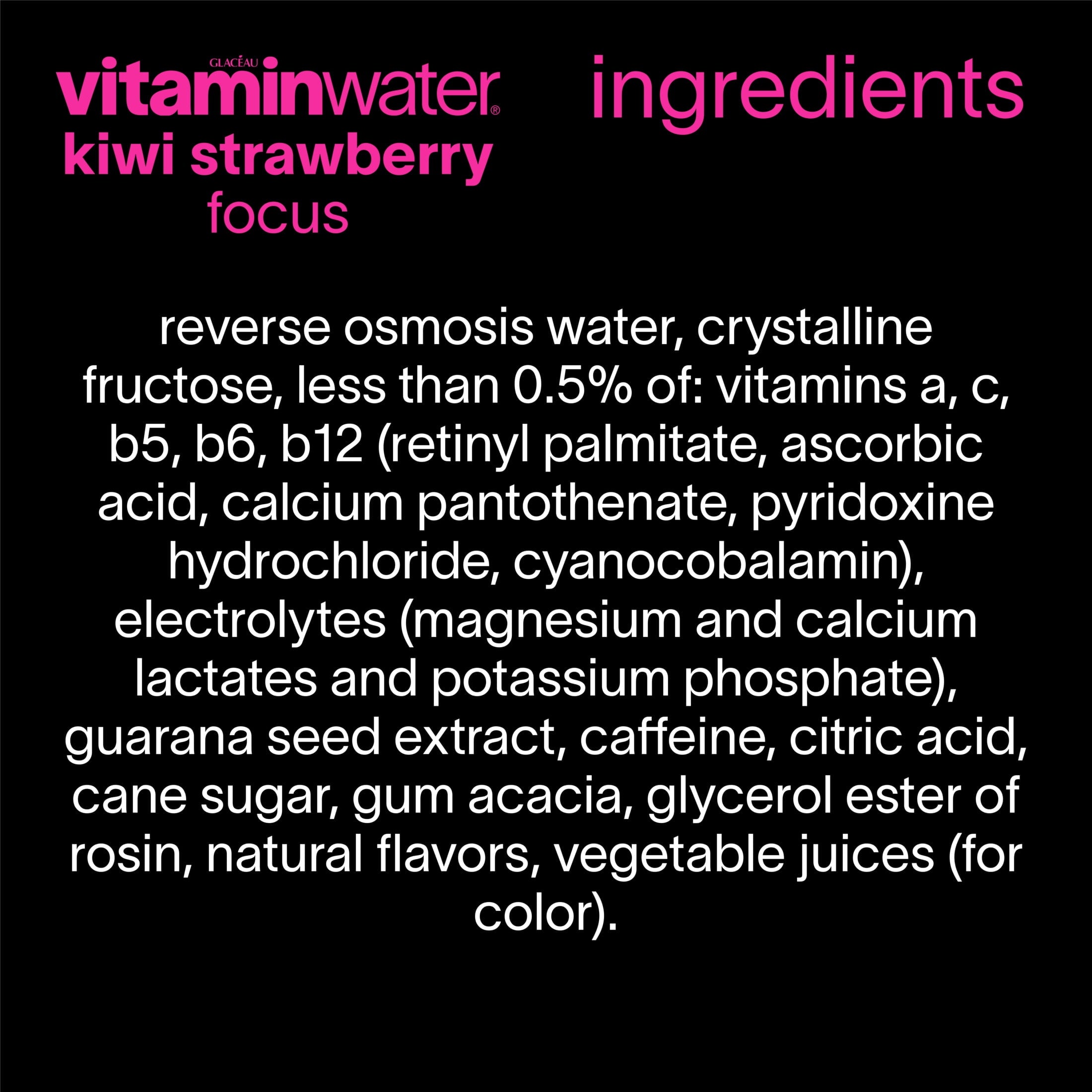 Vitaminwater Focus Kiwi Strawberry Flavored Water Beverage 20 fl oz