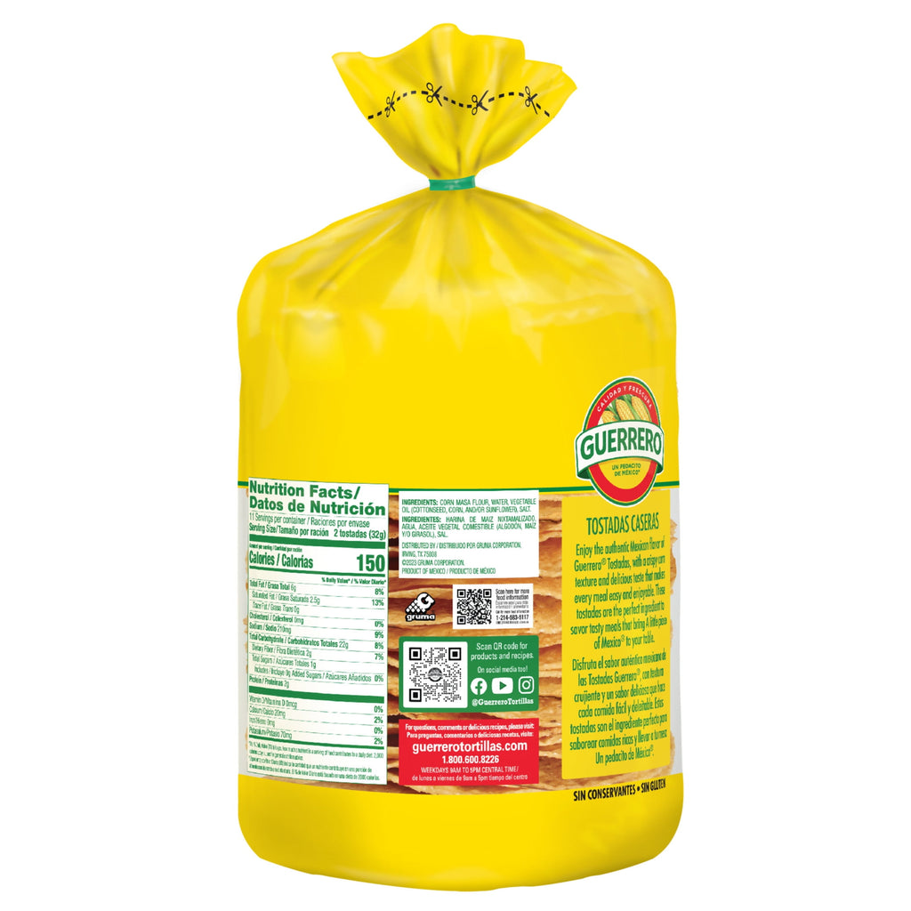 Yellow Tostadas Caseras 12.8 Oz 22 Count Guerrero