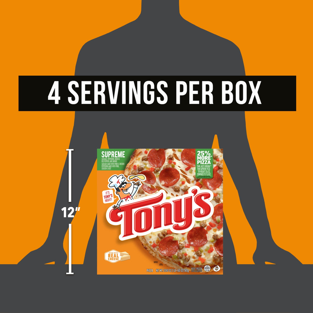 Tony's Supreme Pizzeria Style Crust Frozen Pizza with Sausage and Peppers 20.61 Oz