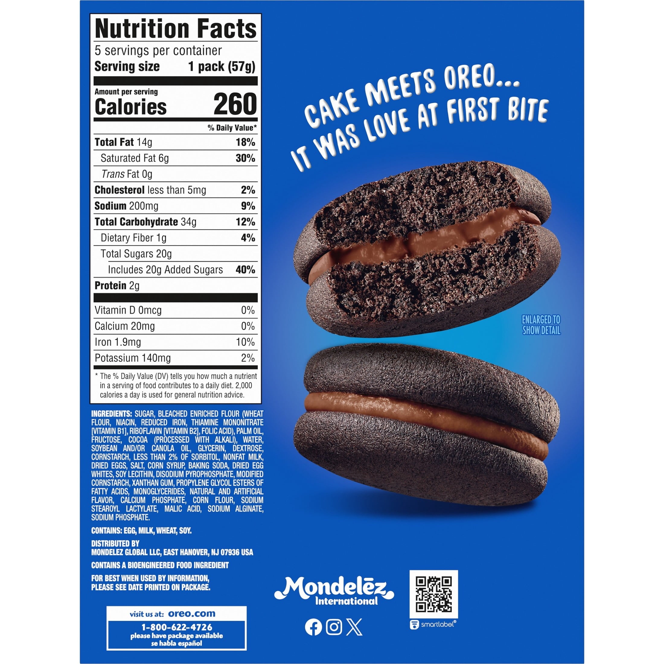 Double Chocolate Soft Snack Cakes 10 Oz 5 Count Oreo Cakesters