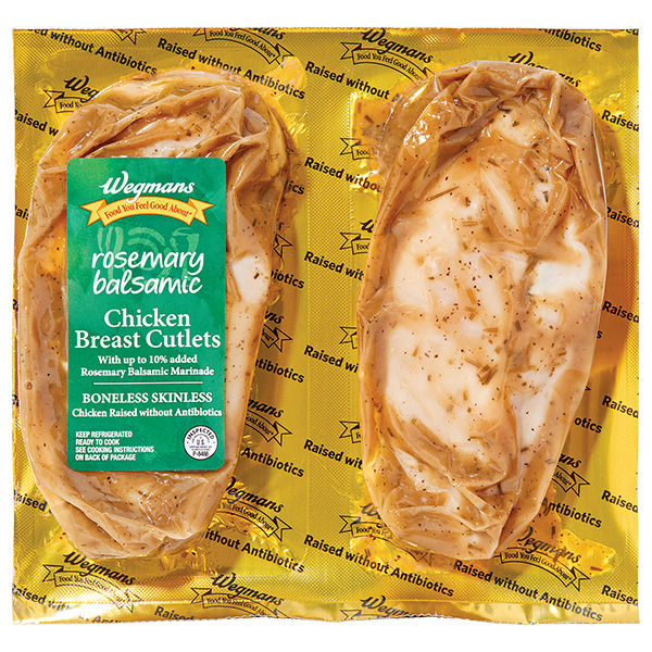 Wegmans Rosemary Balsamic Chicken Breast Cutlets 1 lb