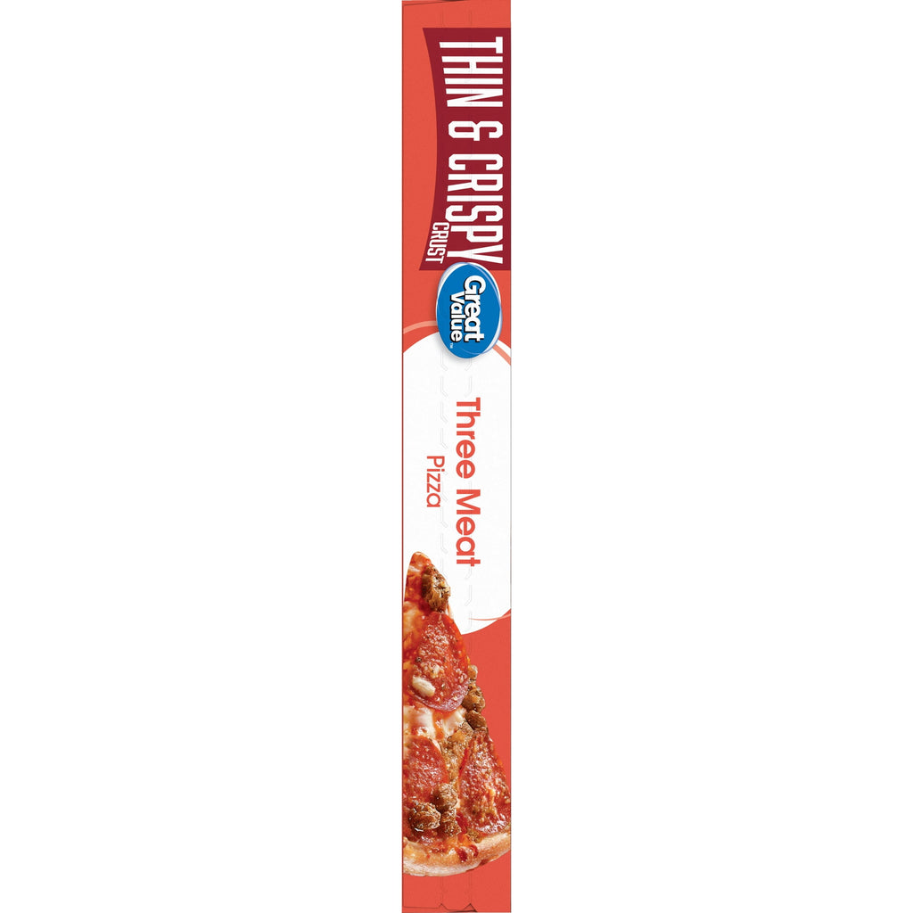 Great Value Thin Crust Three Meat Pizza 17.8 Oz Frozen