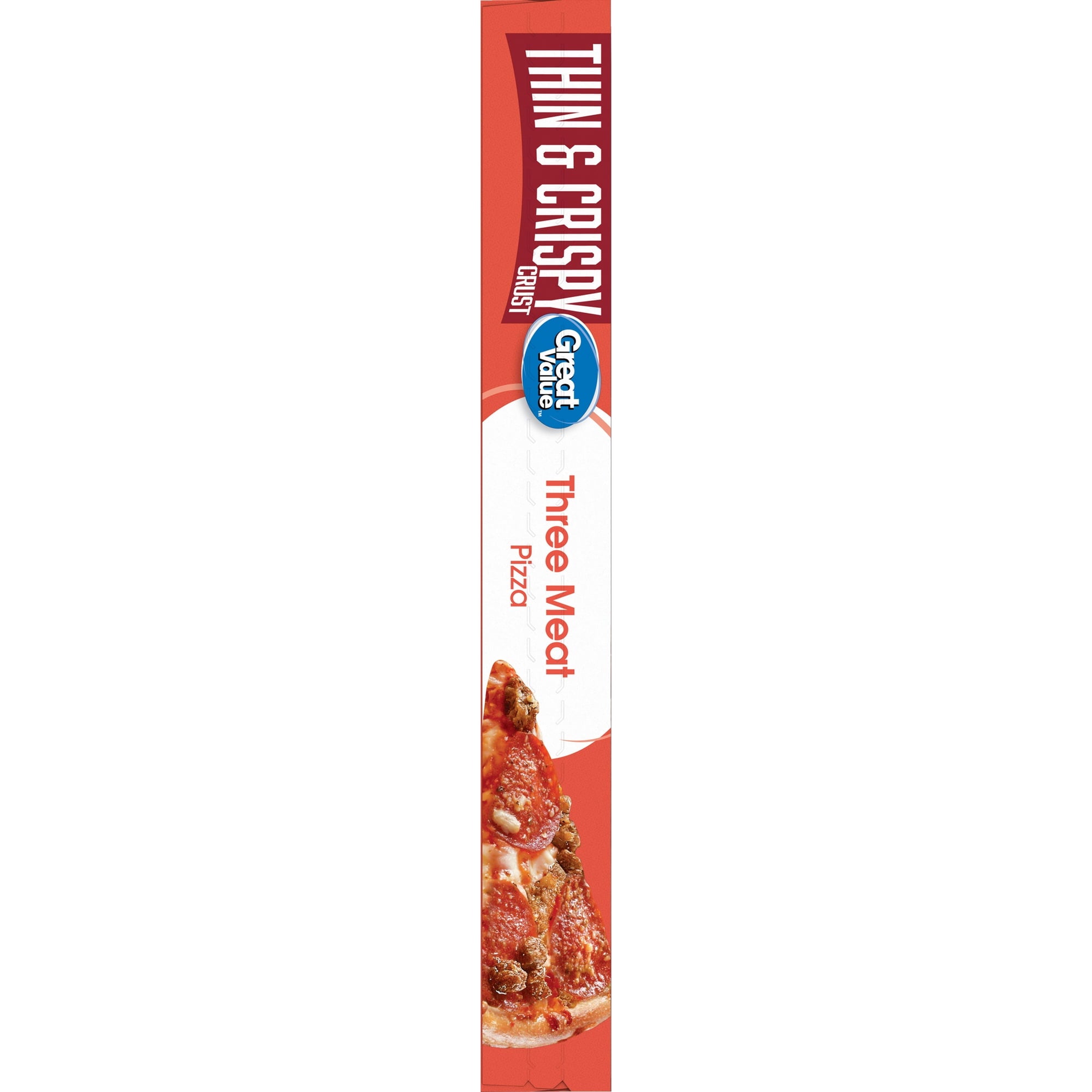 Great Value Thin Crust Three Meat Pizza 17.8 Oz Frozen