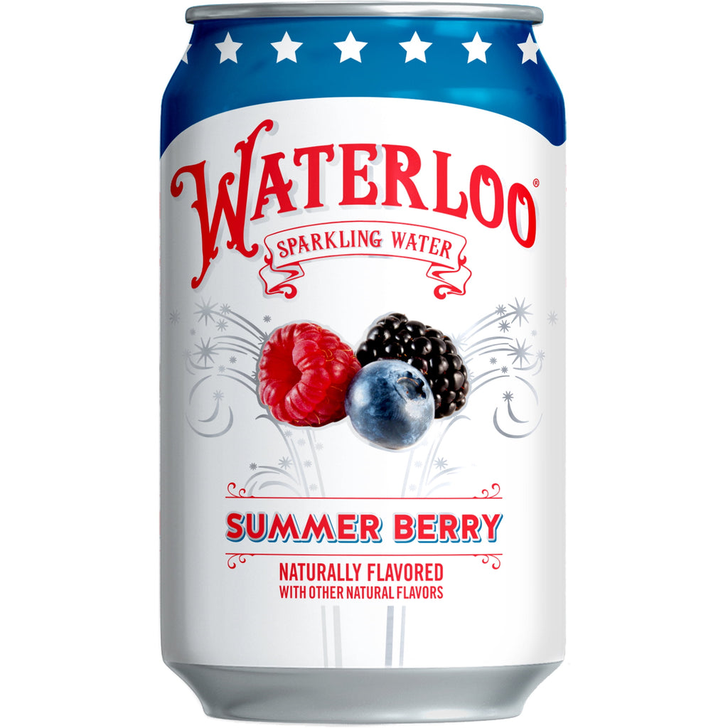 Waterloo Sparkling Water Summer Berry 12 fl oz Cans 8 Pack