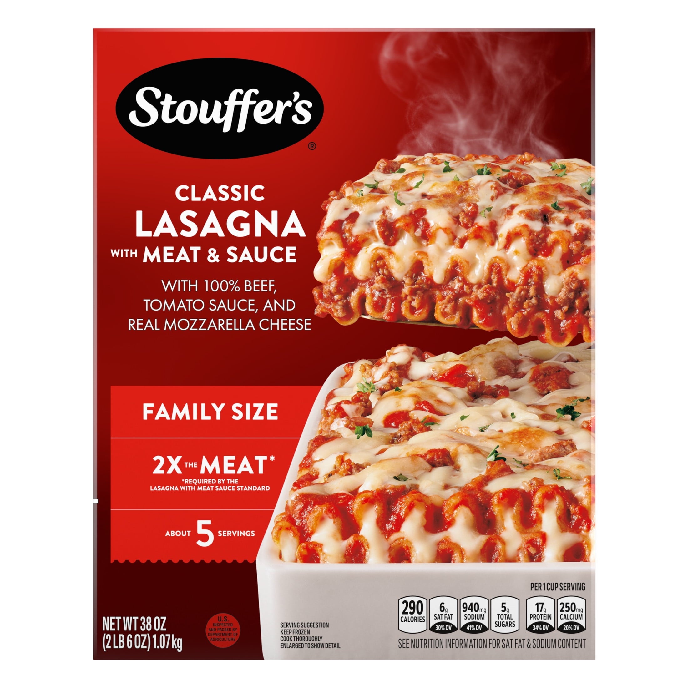 Stouffer's Family Size Lasagna with Meat and Sauce Frozen 38 Oz