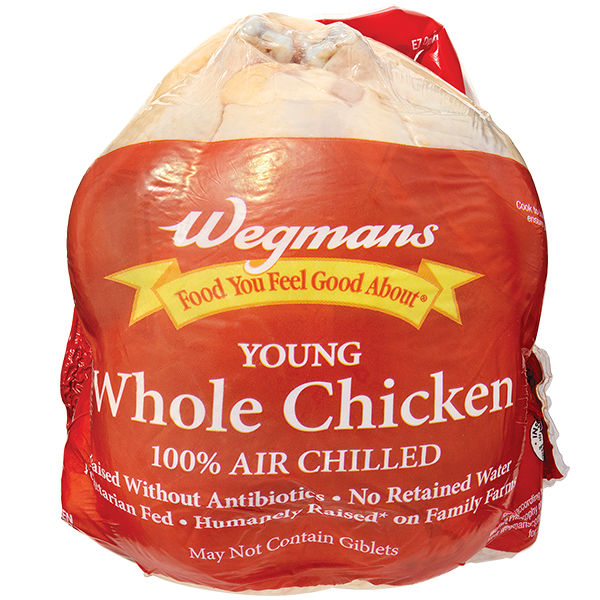 Wegmans Young Whole Chicken Raised Without Antibiotics 4.31 lbs