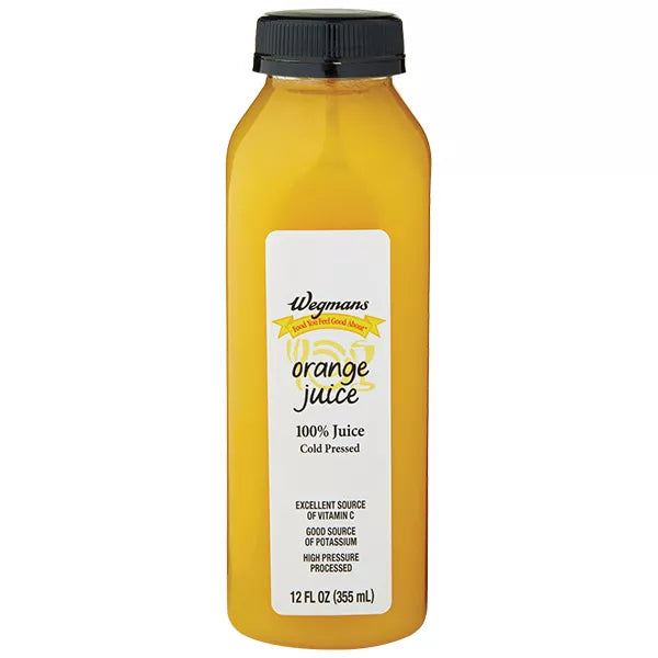 Wegmans Orange Juice, 100% Juice, Cold Pressed 12 fl. oz.