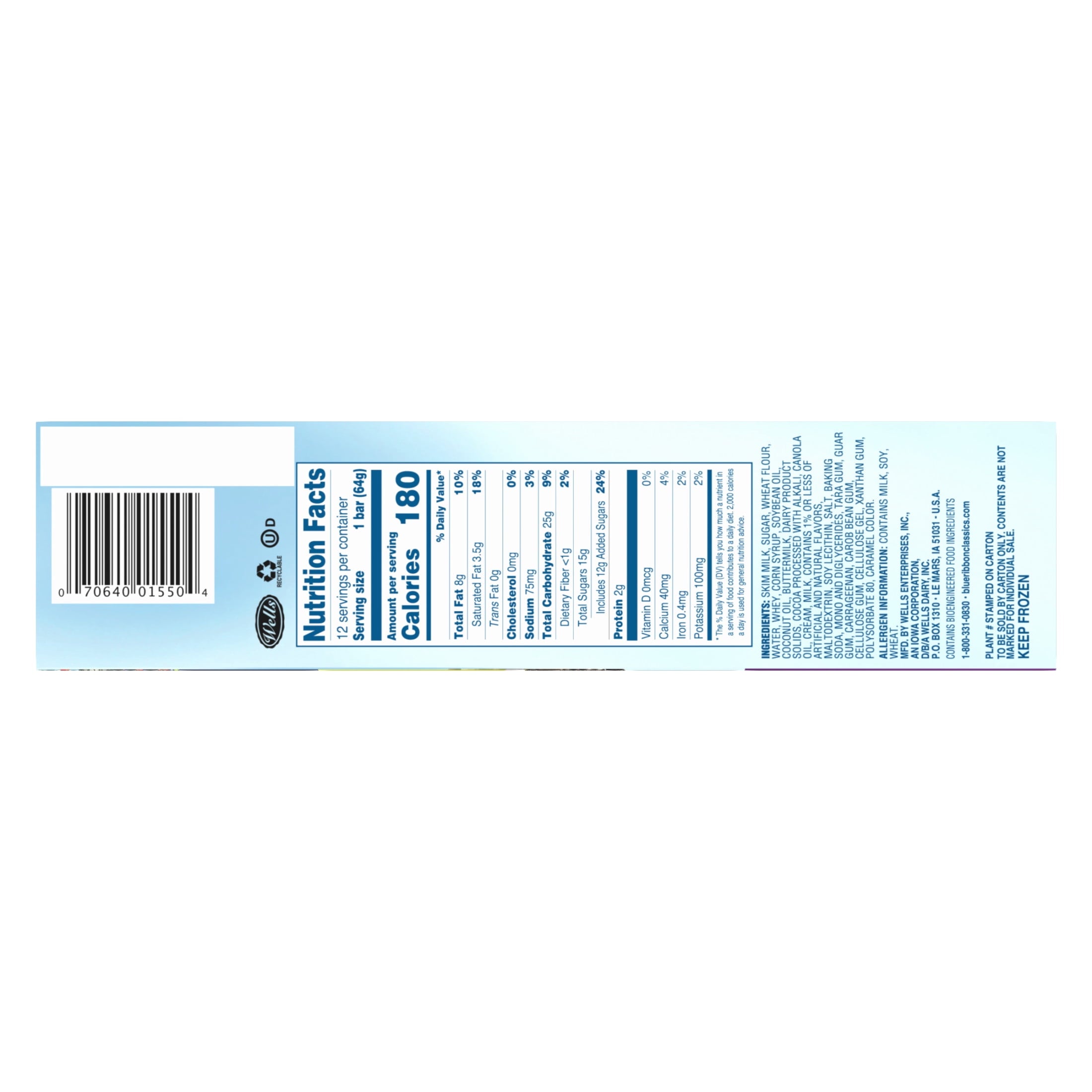 Blue Ribbon Classics Chocolate Eclair Frozen Dessert Bars 12 Count 36 Fl Oz