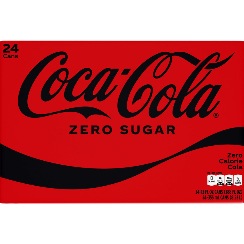 Zero Sugar Soda Pop Cans 12 Fl Oz 24 Pack Coca-Cola