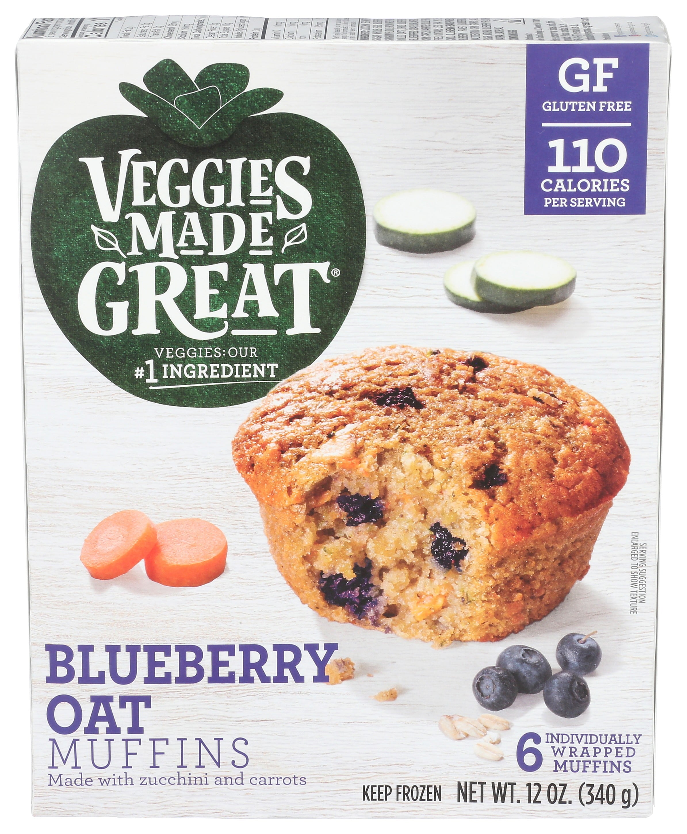 Blueberry Oat Muffins 12 Oz 6 Count Veggies Made Great