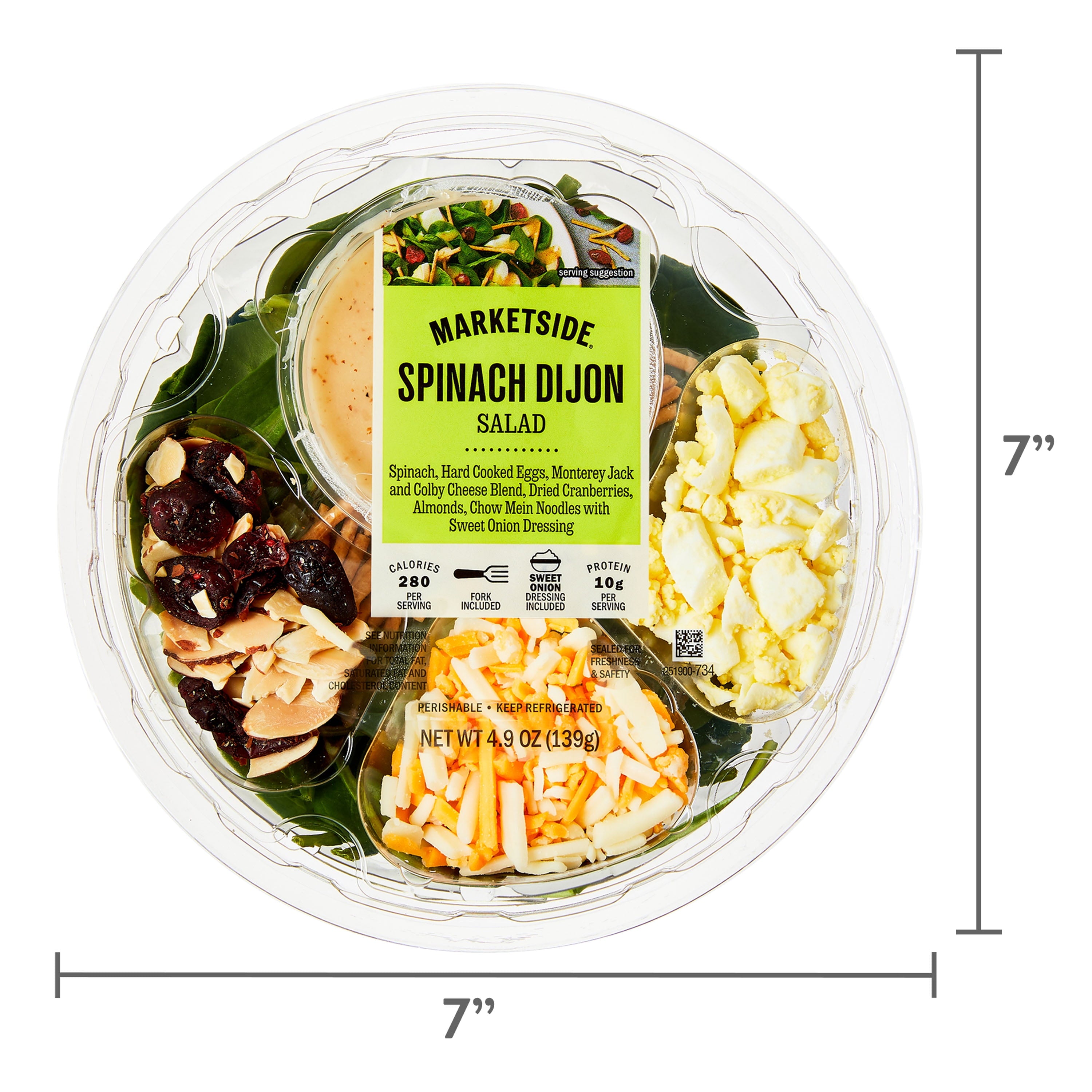 Spinach Dijon Salad Bowl 4.9 Oz