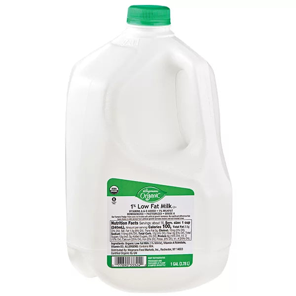 Wegmans Organic 1% Low Fat Milk 1 gallon