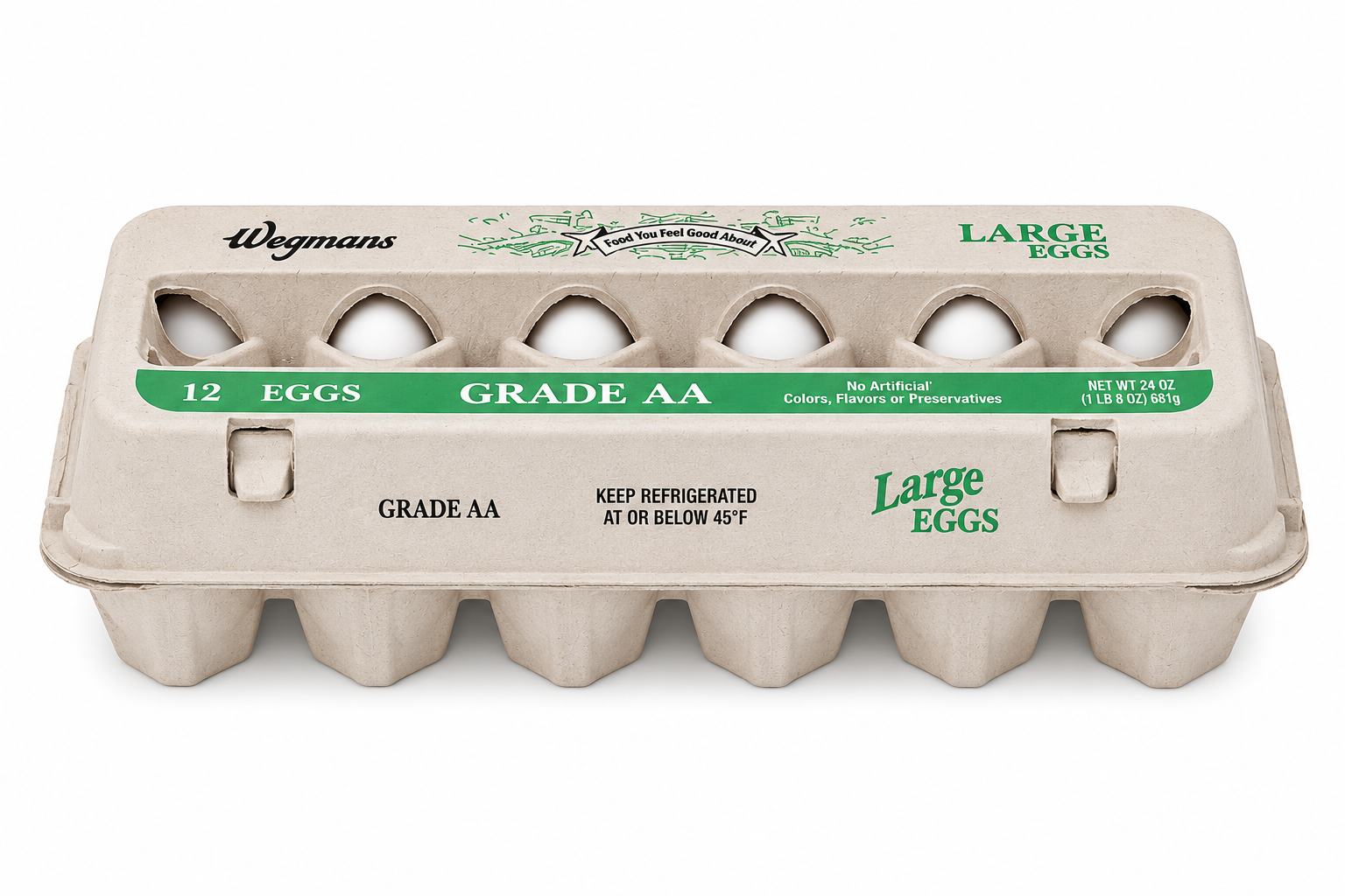 Wegmans Grade AA Large Eggs, 12 Count
