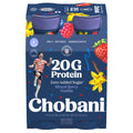 Chobani Zero Added Sugar Mixed Berry Vanilla Greek Yogurt Protein Drink, 20g Protein, 4-Pack, 40 fl oz