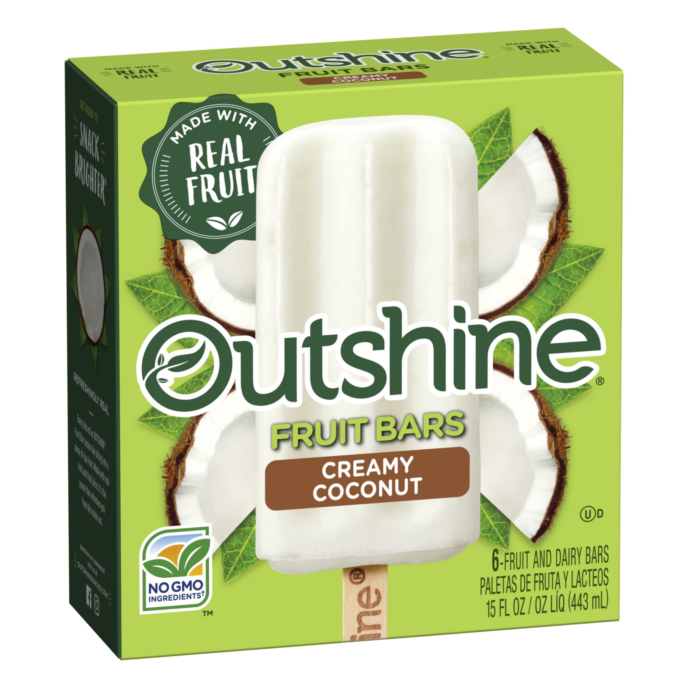 Outshine Creamy Coconut Frozen Fruit Bars 6 Count 14.7 Fl Oz
