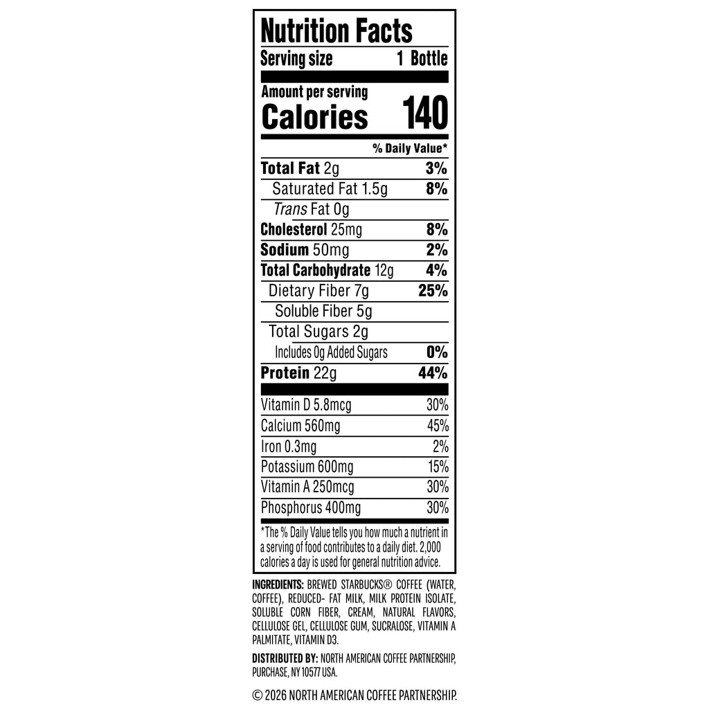 Starbucks Coffee & Protein Naturally Caffeinated Classic Caffe Blended Coffee 12 fl oz Bottle