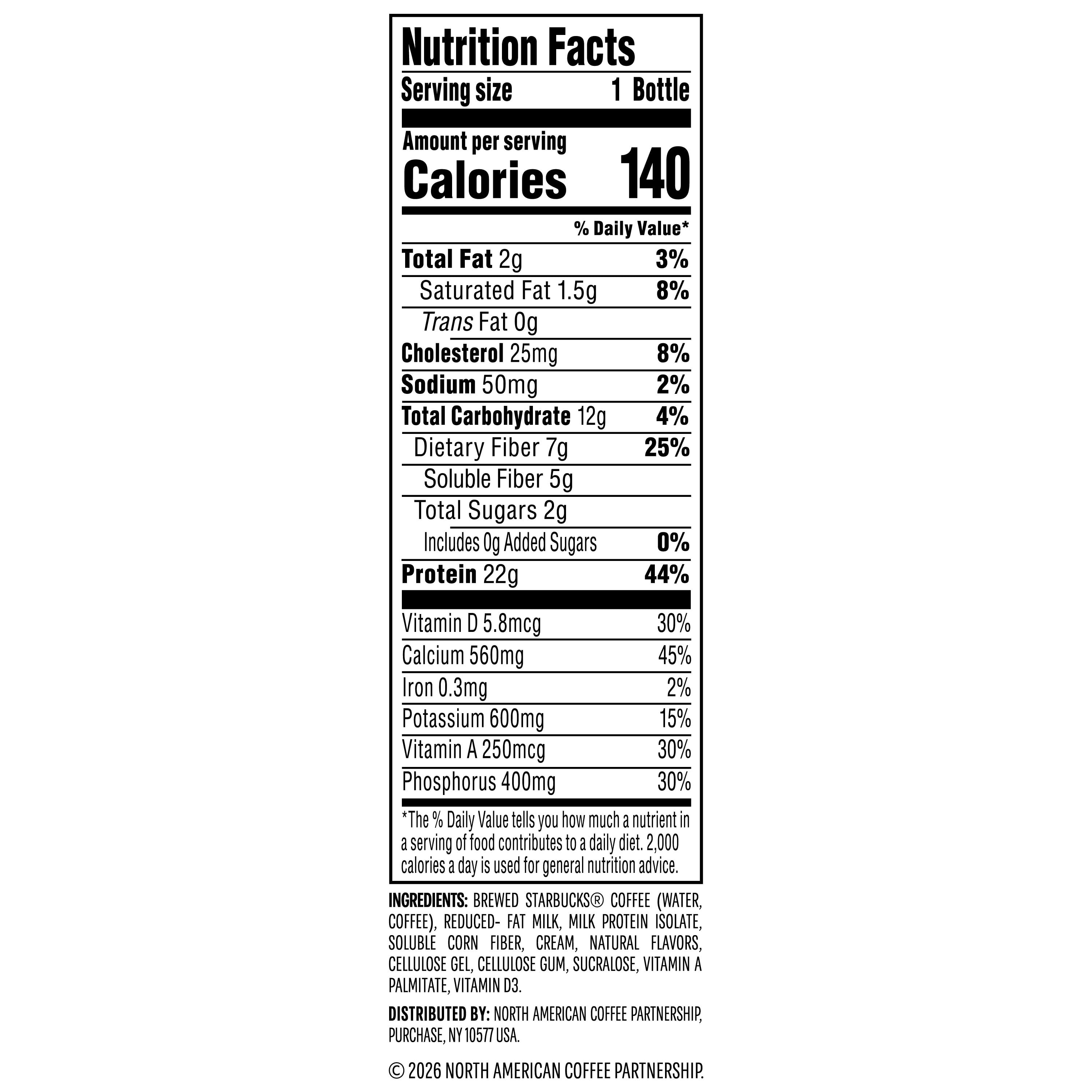 Starbucks Coffee & Protein Naturally Caffeinated Classic Caffe Blended Coffee 12 fl oz Bottle