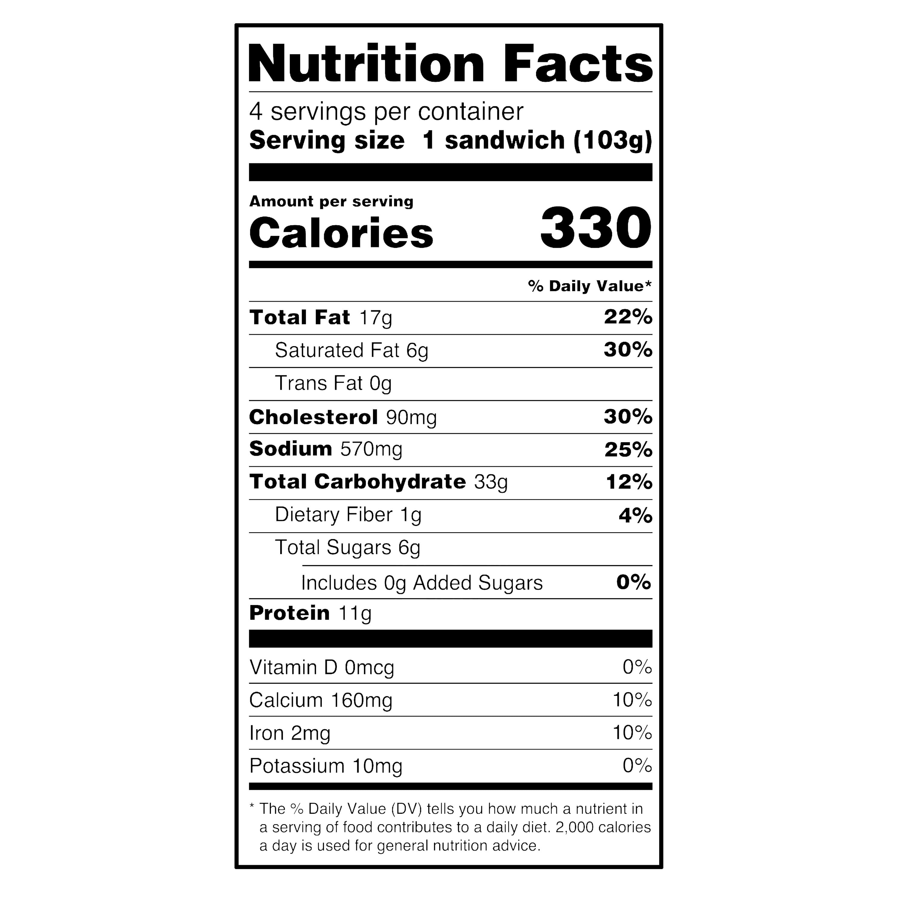 Great Value Bacon Egg & Cheese Croissant Sandwiches Frozen 4 Count 14.64 Oz