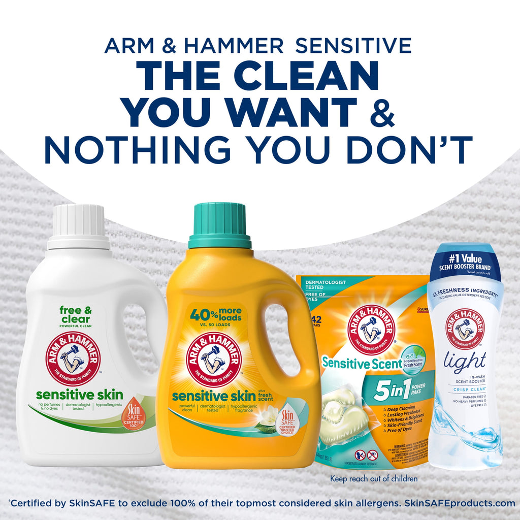 ARM & HAMMER Sensitive Skin Free & Clear Liquid Laundry Detergent 170 fl oz 170 Loads