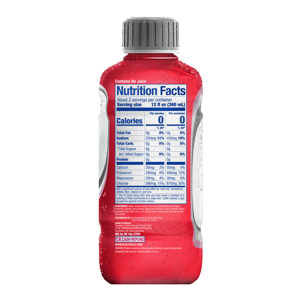 Electrolit Zero Sugar-Free Fruit Punch Sports Drink 21 fl oz