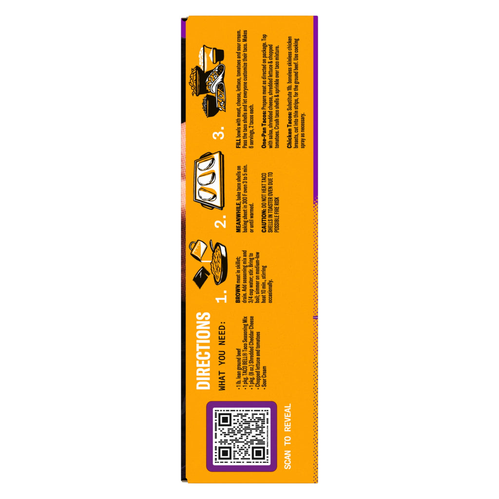 Mild Seasoned Flavor Crunchy Taco Shells 4.8 Oz 12 Count Taco Bell