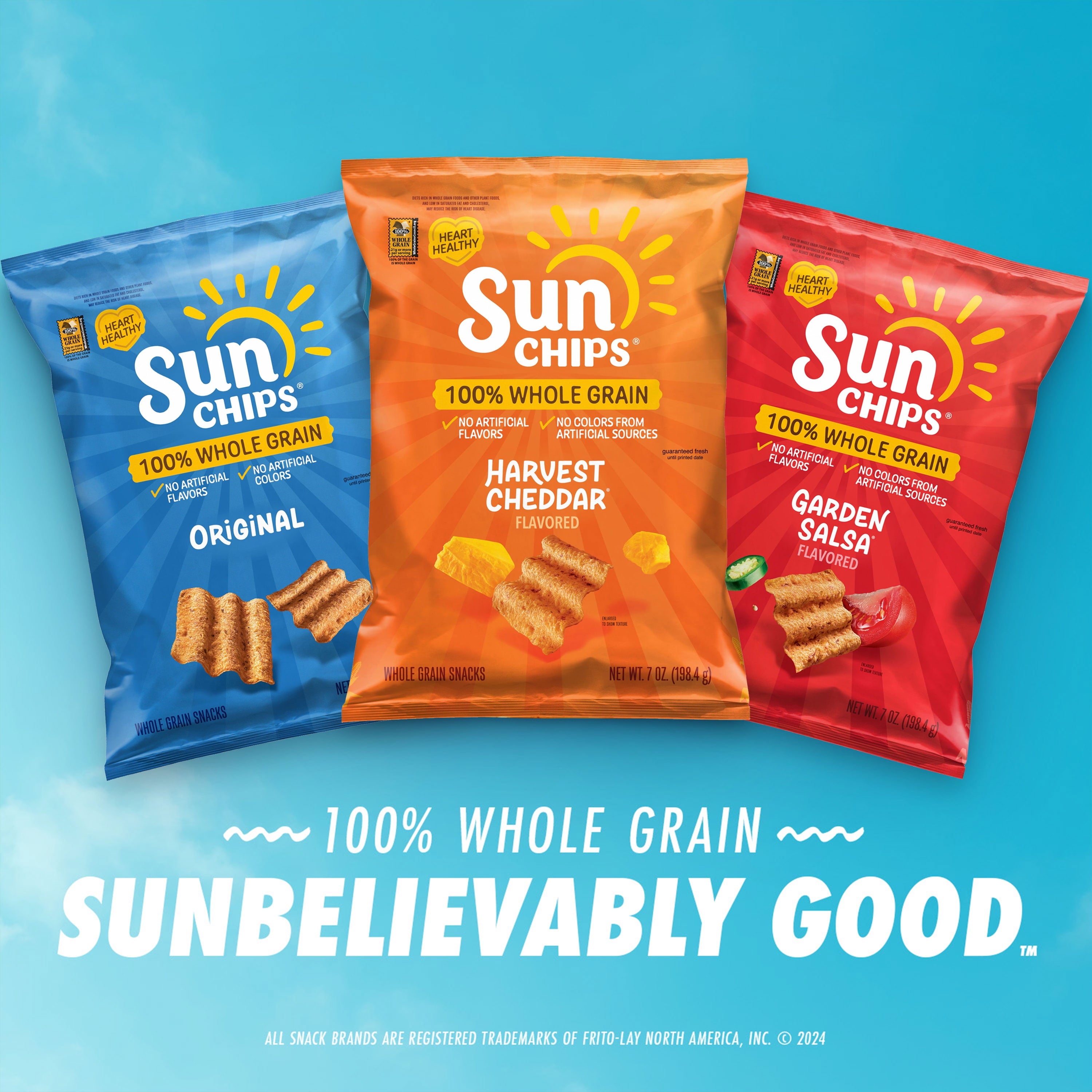 100% Whole Grain French Onion Snack Chips 7 Oz SunChips