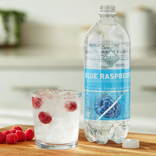 Clear American Blue Raspberry Sparkling Water 1 Liter