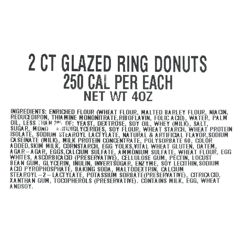 Vanilla Glazed Ring Donuts 4 Oz 2 Count Freshness Guaranteed